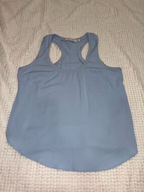 Bishop + Young Light Blue Racerback Pocket Tank Top Large